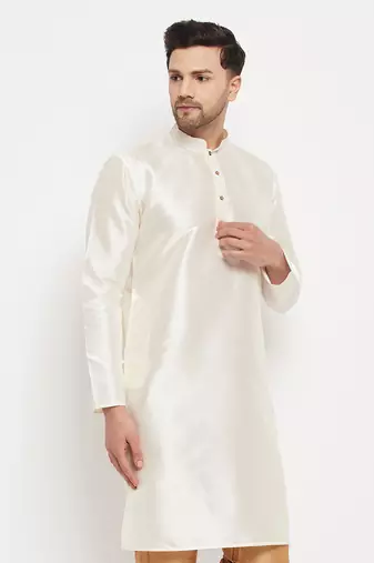 White Silk Blend Kurta