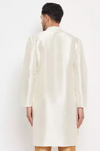 White Silk Blend Kurta