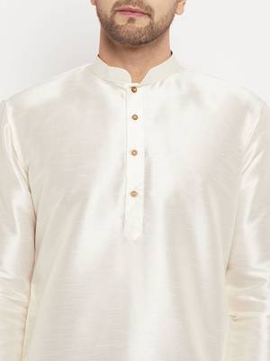 White Silk Blend Kurta 4
