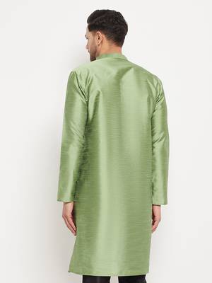 Light Green Silk Blend Kurta 3