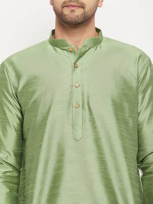 Light Green Silk Blend Kurta 4