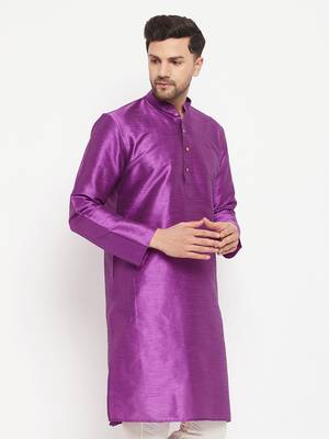 Purple Silk Blend Kurta 2
