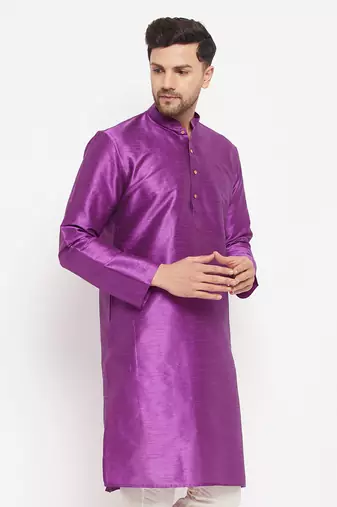 Purple Silk Blend Kurta