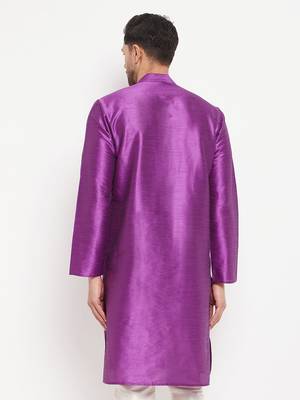 Purple Silk Blend Kurta 3