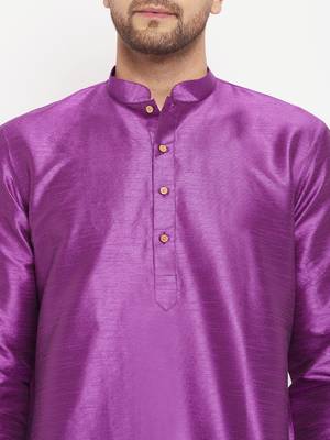 Purple Silk Blend Kurta 4