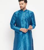 Men'S Dark Green Silk Blend Kurta