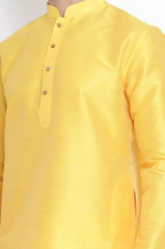 Yellow Silk Blend Kurta