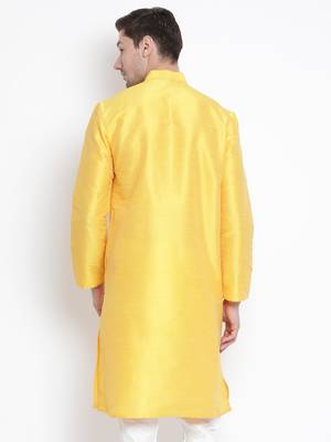 Yellow Silk Blend Kurta 4