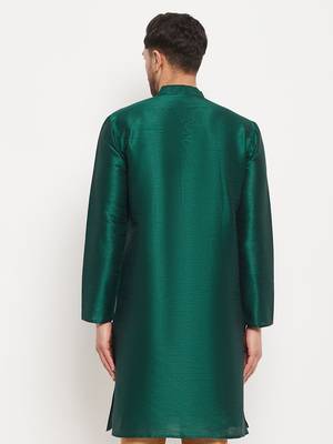 Green Silk Blend Kurta 3