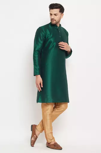 Green Silk Blend Kurta