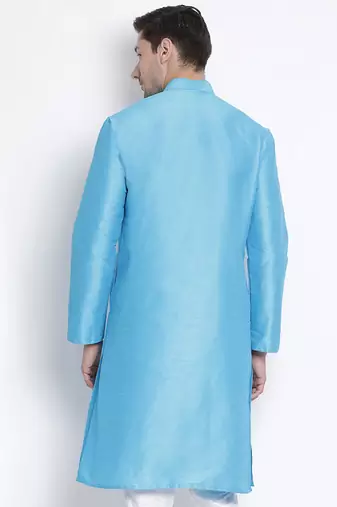 Light Blue Silk Blend Kurta