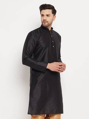 Black Silk Blend Kurta 2