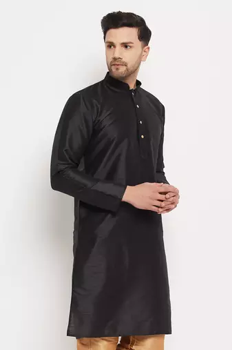 Black Silk Blend Kurta
