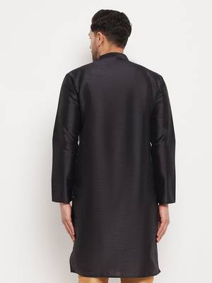 Black Silk Blend Kurta 3