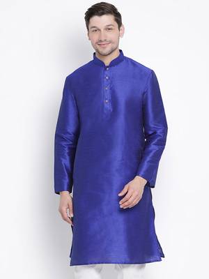 Blue Silk Blend Kurta 1