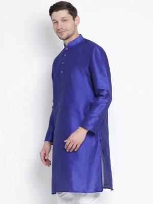 Blue Silk Blend Kurta 2