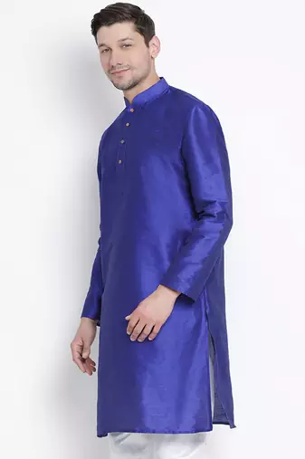 Blue Silk Blend Kurta