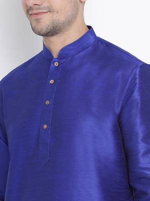 Blue Silk Blend Kurta 3