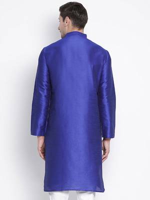 Blue Silk Blend Kurta 4