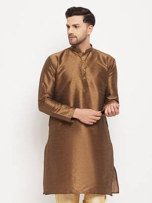 Brown Silk Blend Kurta 1
