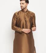 Men'S Brown Silk Blend Kurta