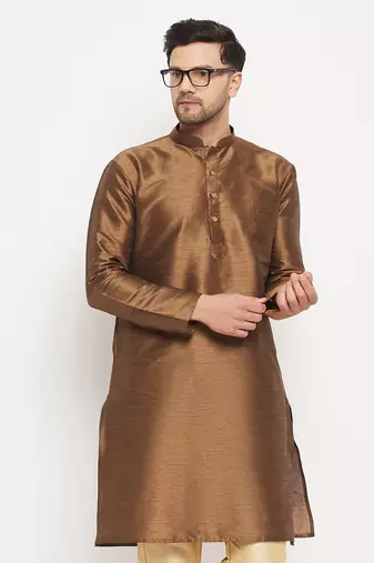 Brown Silk Blend Kurta
