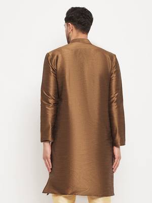 Brown Silk Blend Kurta 3