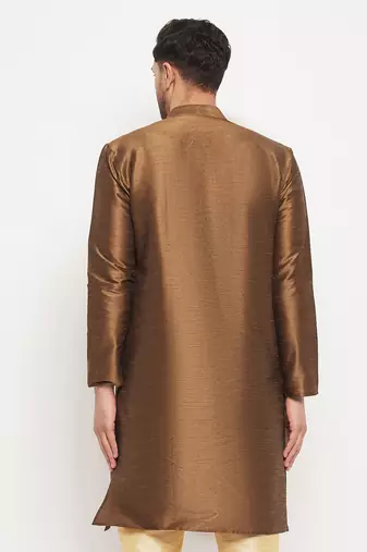 Brown Silk Blend Kurta