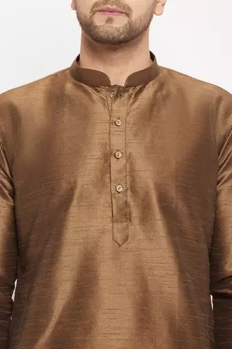 Brown Silk Blend Kurta