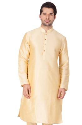 Gold Silk Blend Kurta 1