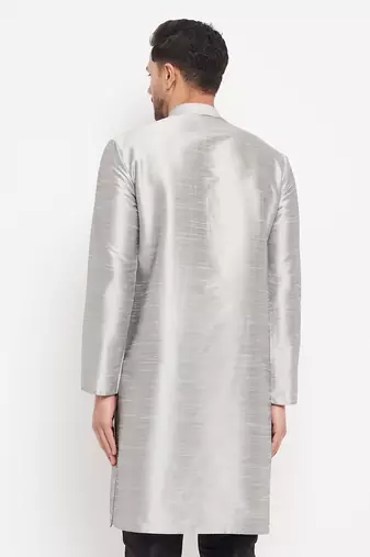 Grey Silk Blend Kurta