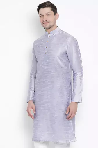 Light Blue Silk Blend Kurta