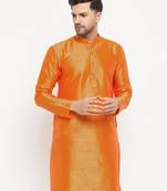 Orange Silk Blend Kurta