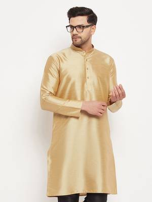 Gold Silk Kurta 1