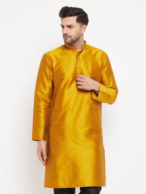 Gold Silk Blend Kurta 1