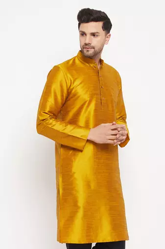 Gold Silk Blend Kurta