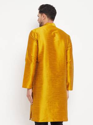 Gold Silk Blend Kurta 3