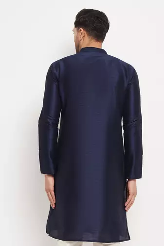Dark Blue Silk Blend Kurta