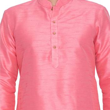 Pink Silk Blend Kurta 2