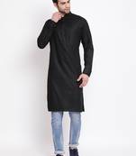 Men'S Black Cotton Blend Kurta