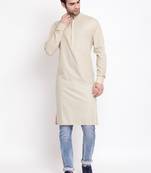 Men'S Green Cotton Blend Kurta