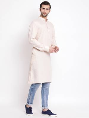 Cream Cotton Blend Kurta 2