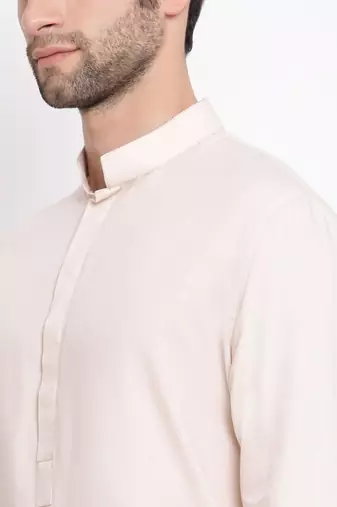 Cream Cotton Blend Kurta