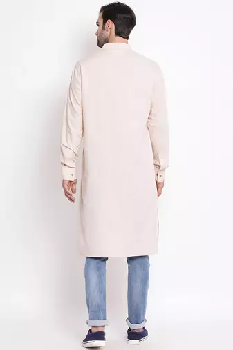 Cream Cotton Blend Kurta