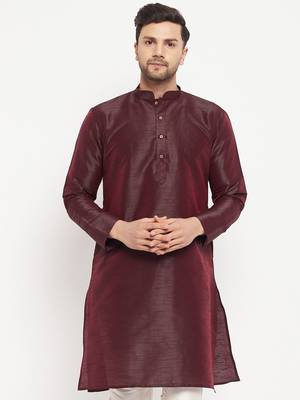 Burgandy Silk Blend Kurta 1