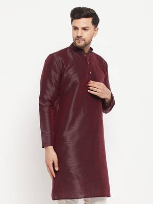Burgandy Silk Blend Kurta 2