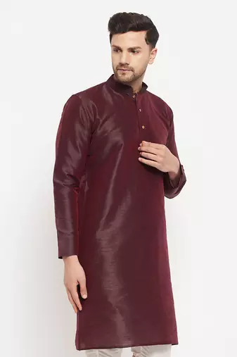 Burgandy Silk Blend Kurta