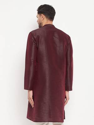 Burgandy Silk Blend Kurta 3