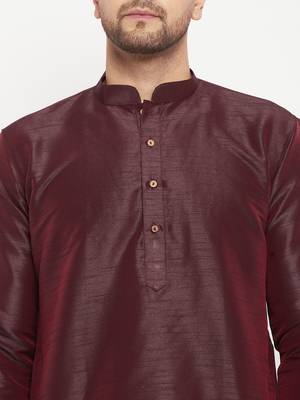 Burgandy Silk Blend Kurta 4