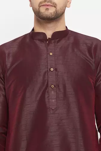 Burgandy Silk Blend Kurta